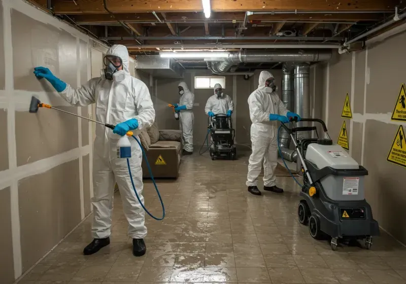 Basement Moisture Removal and Structural Drying process in Red Lodge, MT